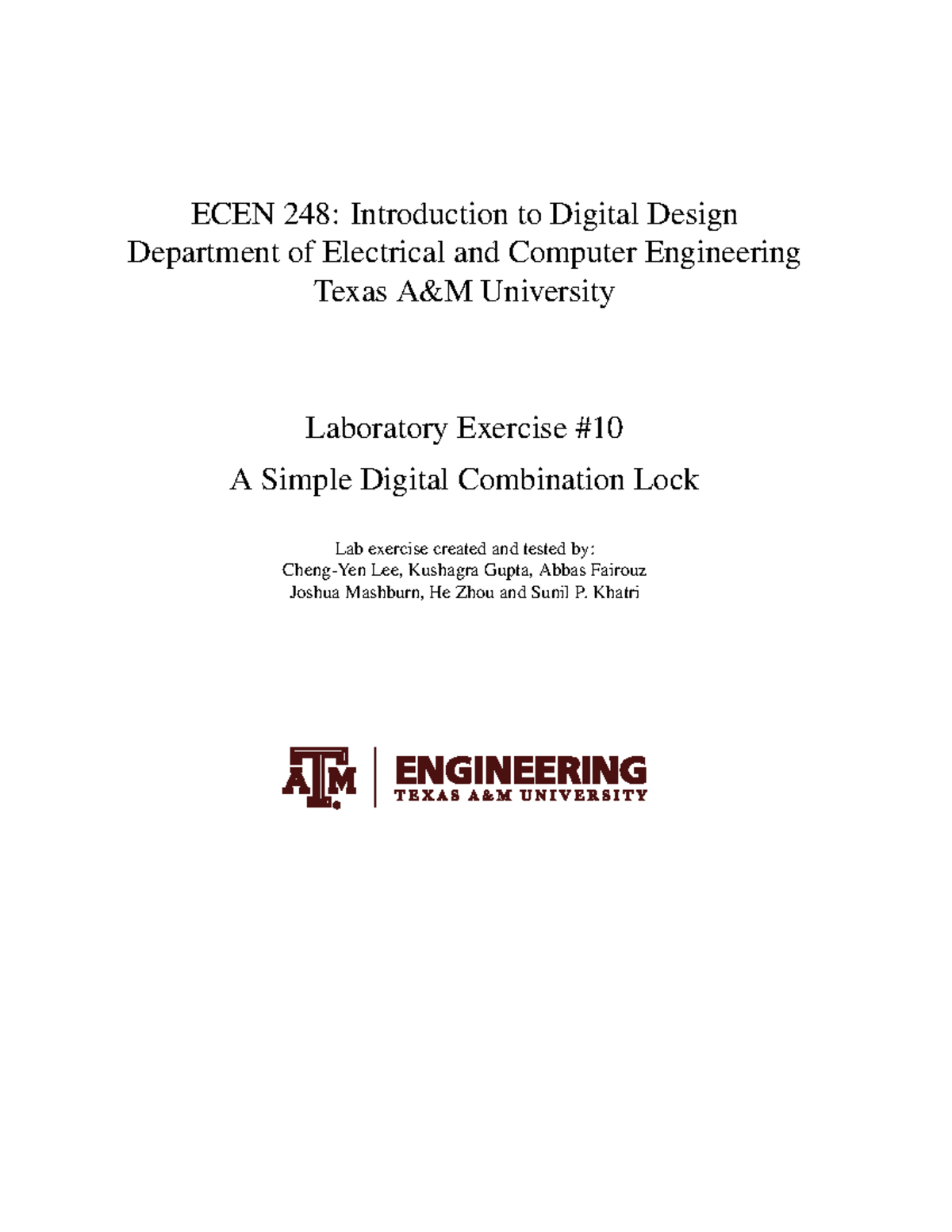 Lab10 - ECEN 248: Introduction to Digital Design Department of ...