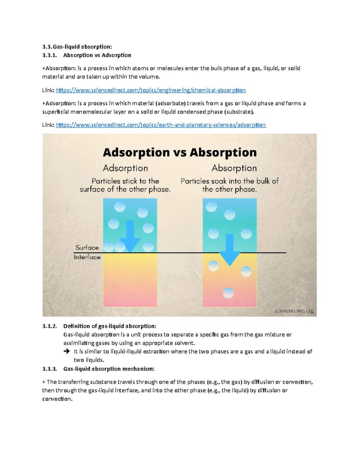 GasliquidAbsorptionsummary 3.3liquid absorption 3.3. Absorption vs Adsorption +Absorption