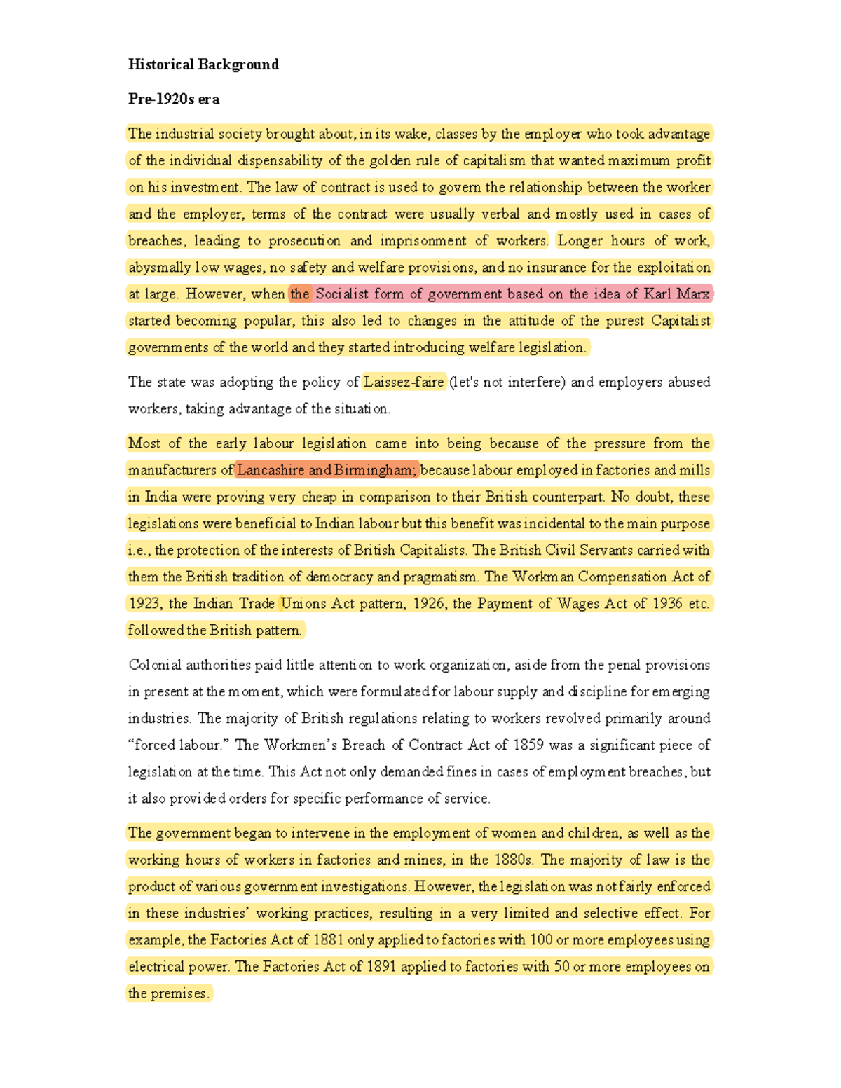 Historical background Trade union - Historical Background Pre-1920s era ...