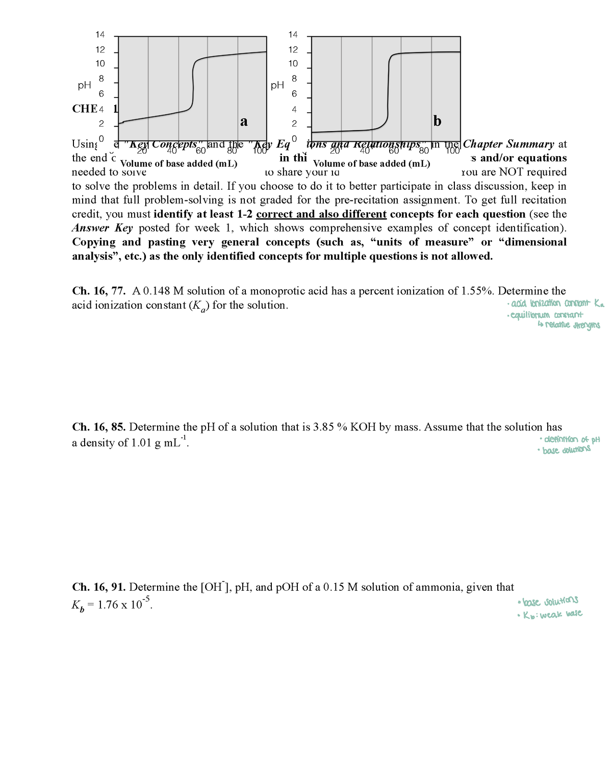 CHEM 102 Recitation Week 8 W23 - CHEM 102 – Recitation Week 8 Using The ...