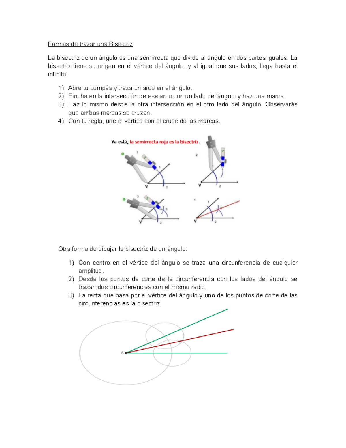 Formas de trazar una Bisectriz - La bisectriz tiene su origen en el ...