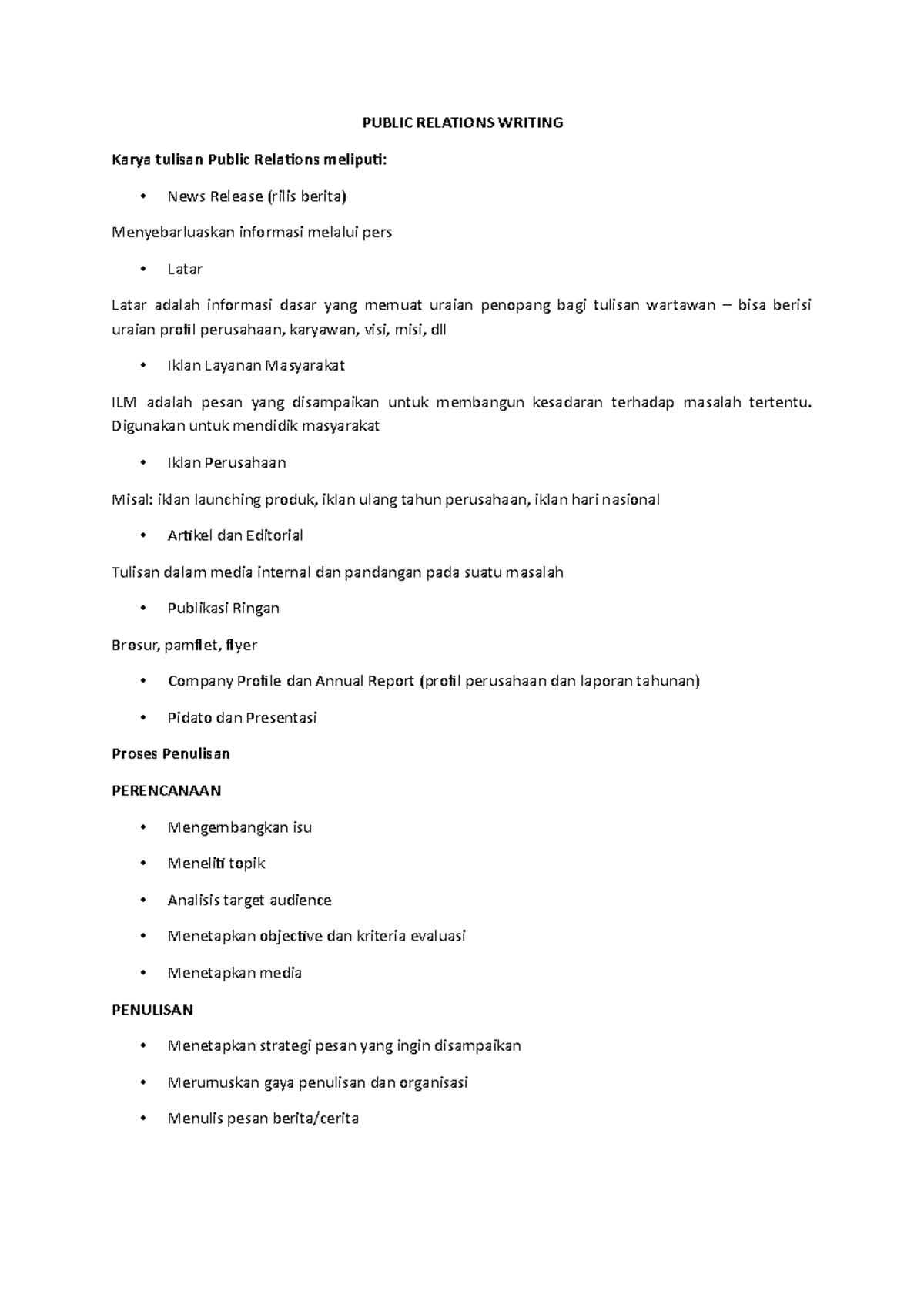 Public Relations Writing - PUBLIC RELATIONS WRITING Karya tulisan ...