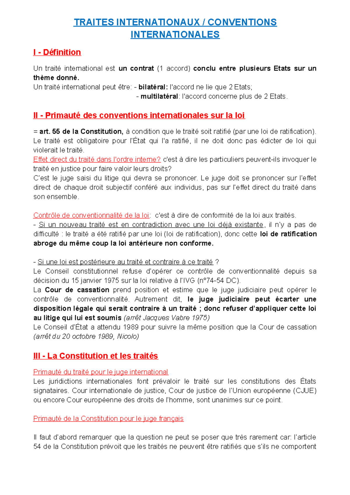 Leçon 9 résumé[ 1613] - traités internationaux - TRAITES INTERNATIONAUX ...