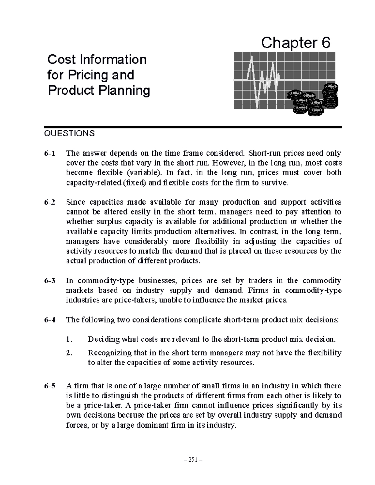 Atkinson 5esm ch06 - .............. - Chapter 6 Cost Information for ...