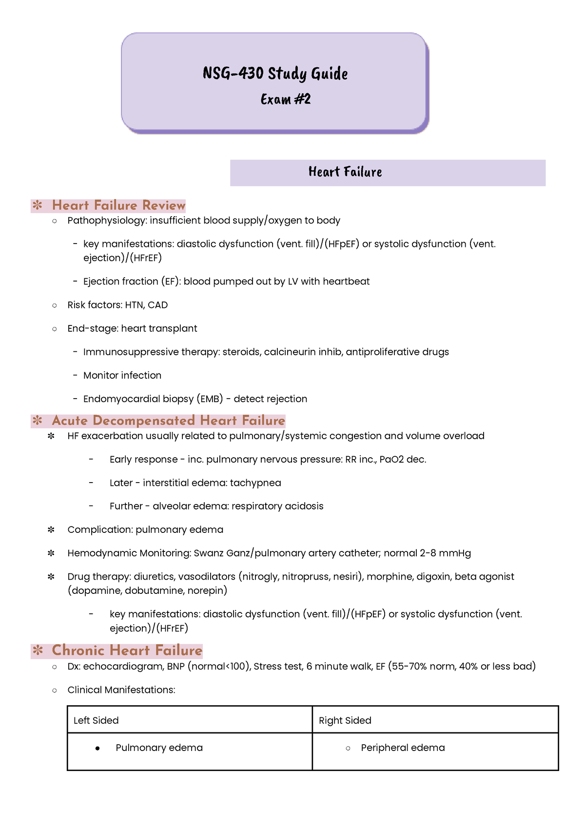 Nsg 430 Exam 2 Study Guide - N󰈠󰉁-430 Stu󰇷󰉙 Gu󰈎d󰇵 Exa󰈚 He󰈀r󰉃 Fa󰈎l󰉊󰈸e ...