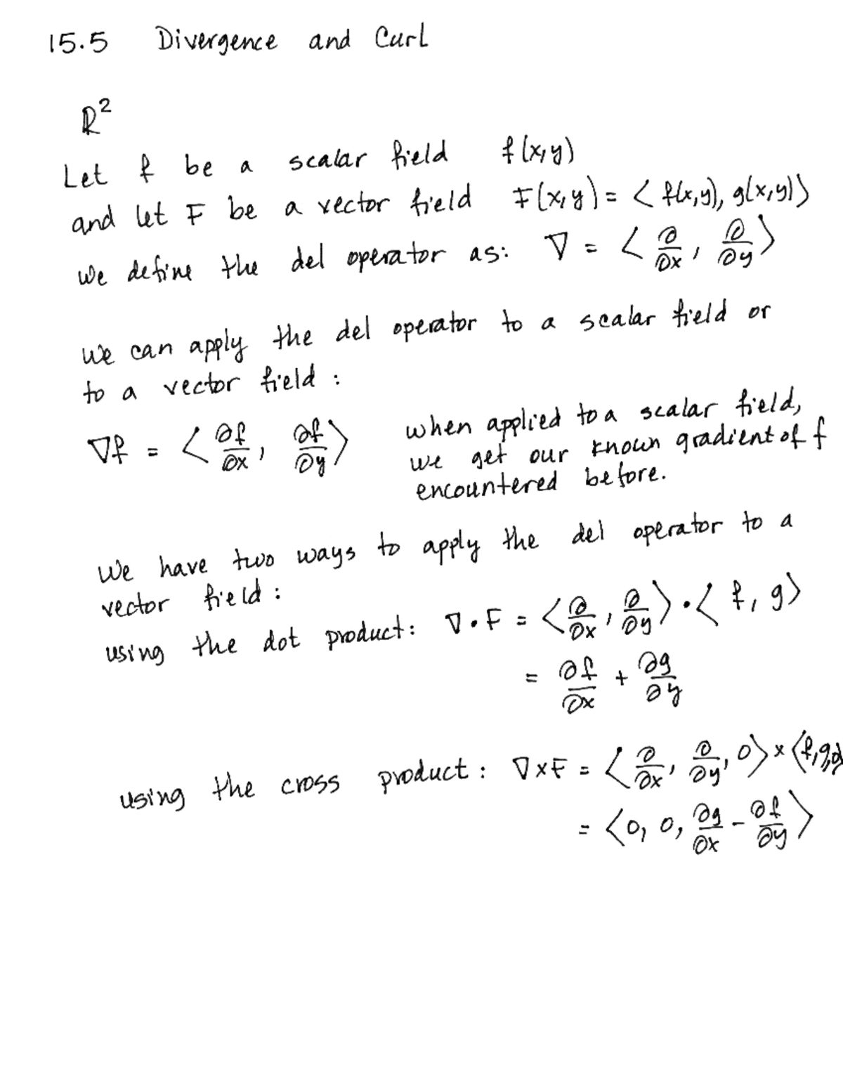 17.5 Divergence and Curl - MATH 2551 - Studocu