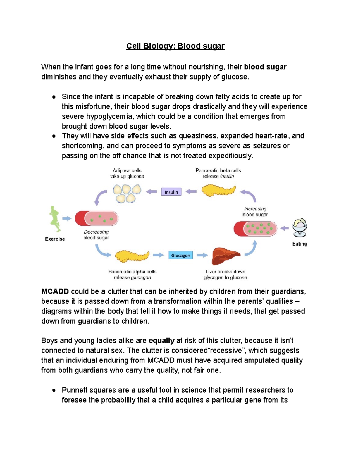 Cell Biology Blood sugar - Cell Biology: Blood sugar When the infant ...