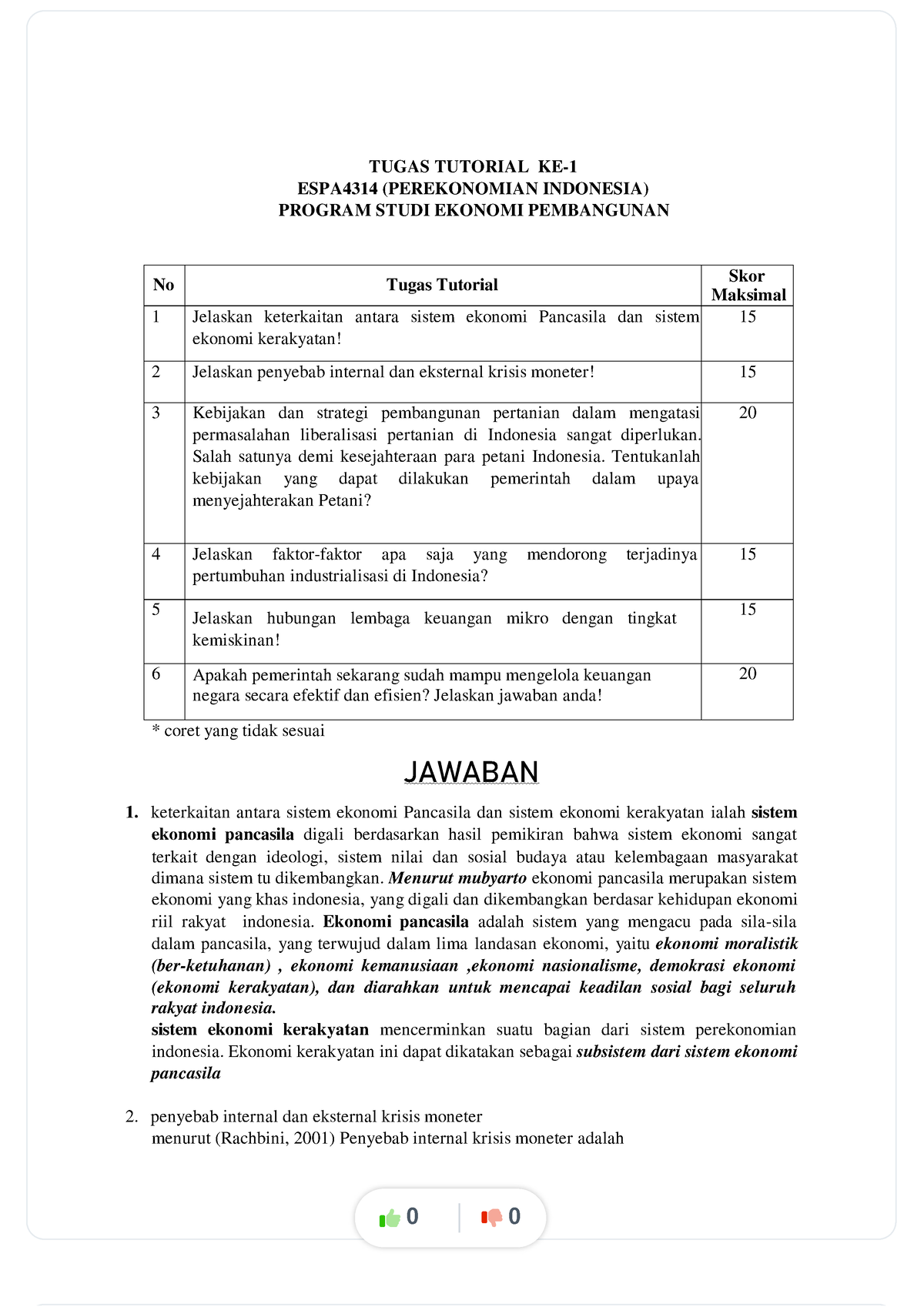 Tugas-1-perekonomian-indonesia Compress - TUGAS TUTORIAL KE- ESPA4314 ...