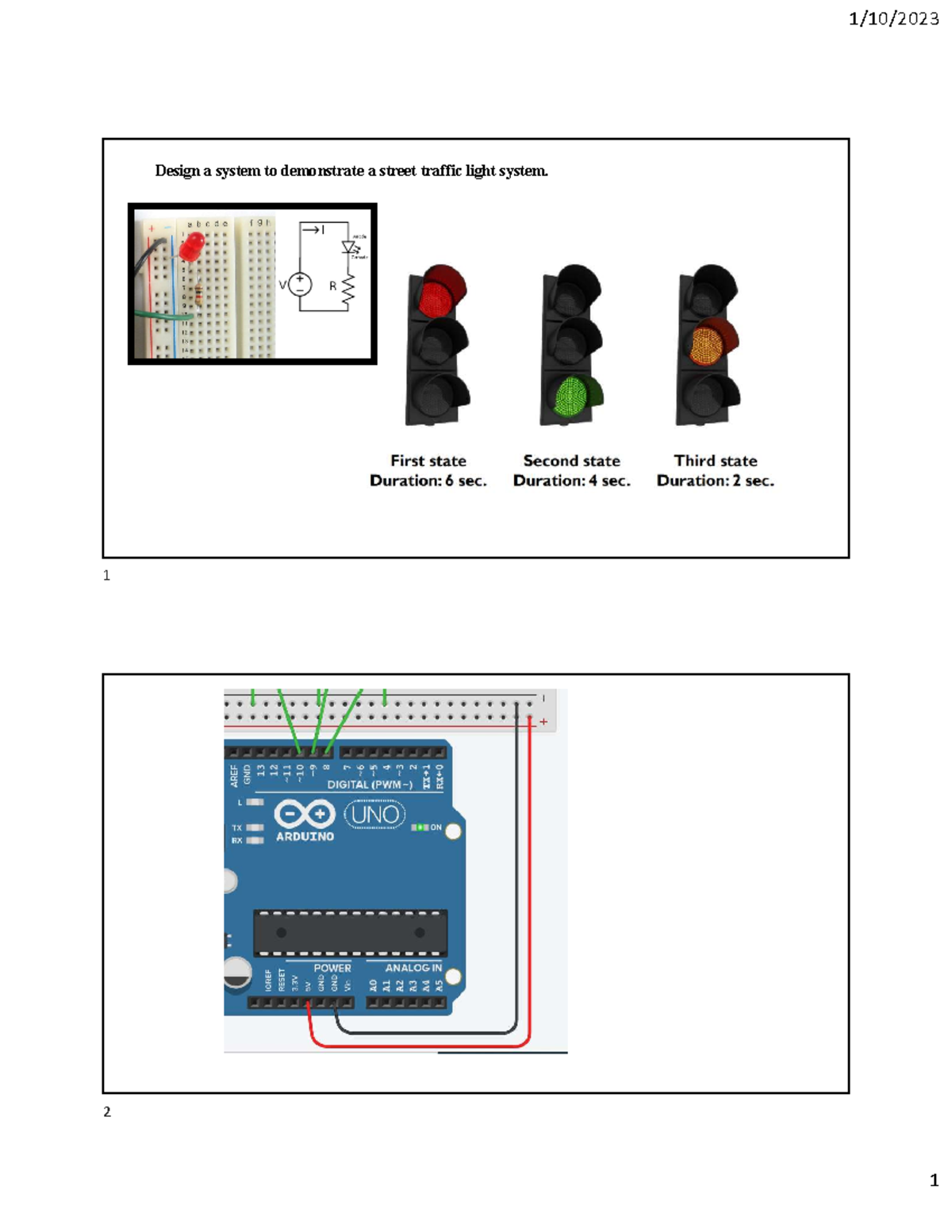 Lecture notes - Design a system to demonstrate a street traffic light ...