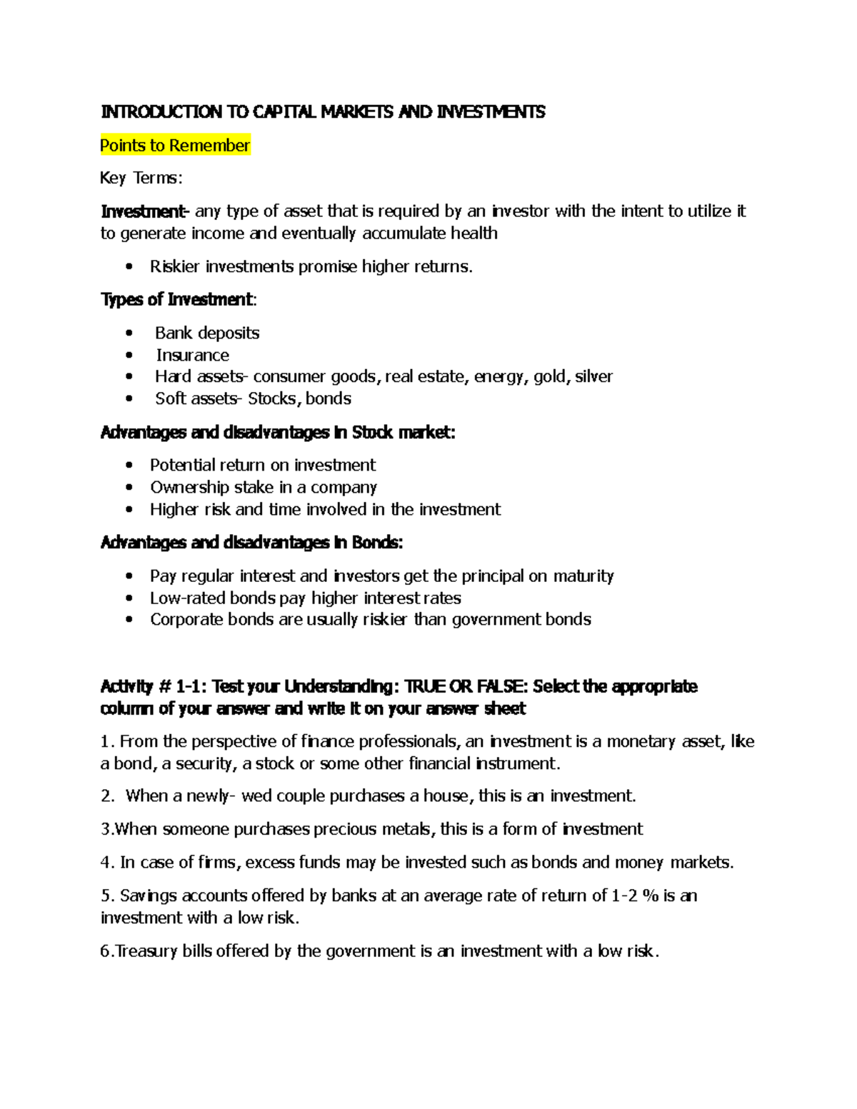 introduction-to-capital-markets-and-investments-introduction-to