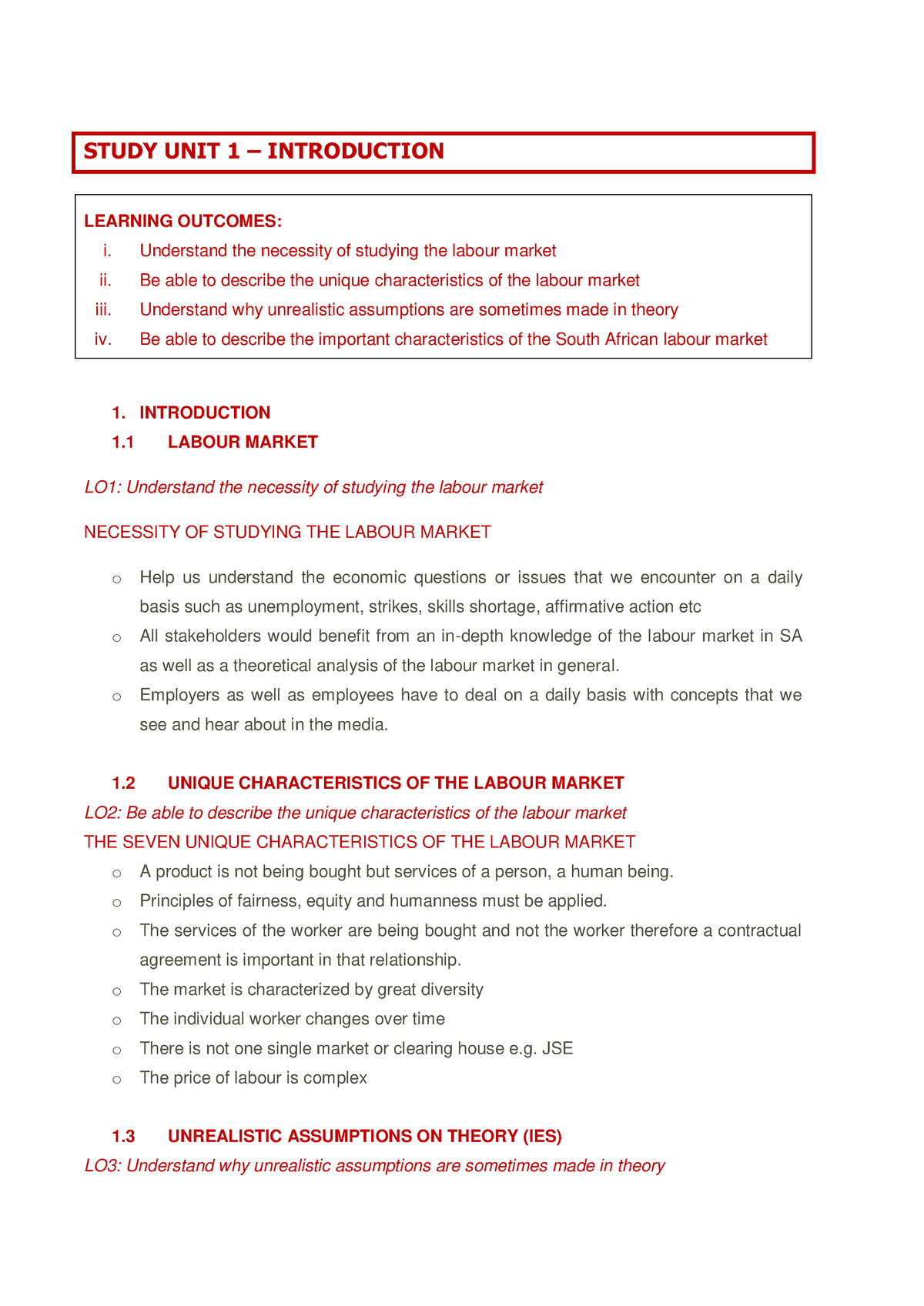 ECS2604- Summarised- Notes - STUDY UNIT 1 – INTRODUCTION LEARNING ...