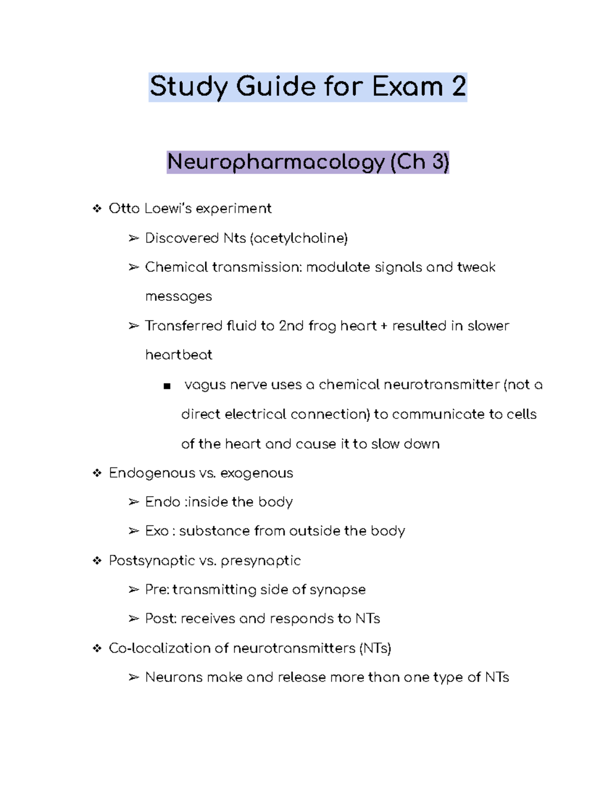 Exam2biopsych - Exam 2 Practice Questions - Study Guide For Exam 2 ...