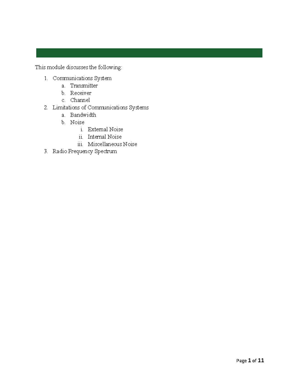 IM1 ECE 244 Principles of Communications - Copy - MODULE 1 This module ...