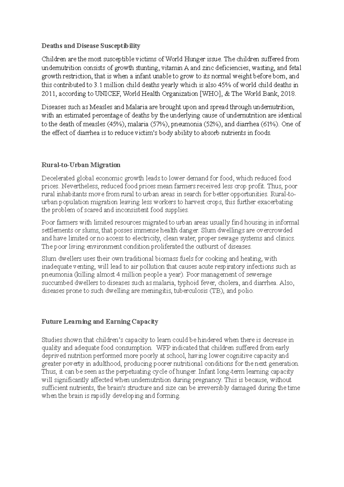 Consequnces 123 Deaths And Disease Susceptibility Children Are The Most Susceptible Victims Of Studocu