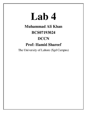 Lab5 - Lab 1 to Lab 6 of DLD University of lahore - Lab 5 Muhammad Ali ...