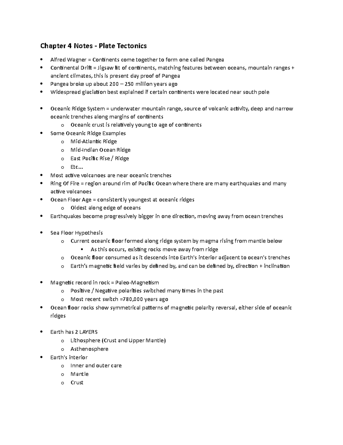 Chapter 4 PT Geo - This Document Provides Lecture and Reading Notes ...