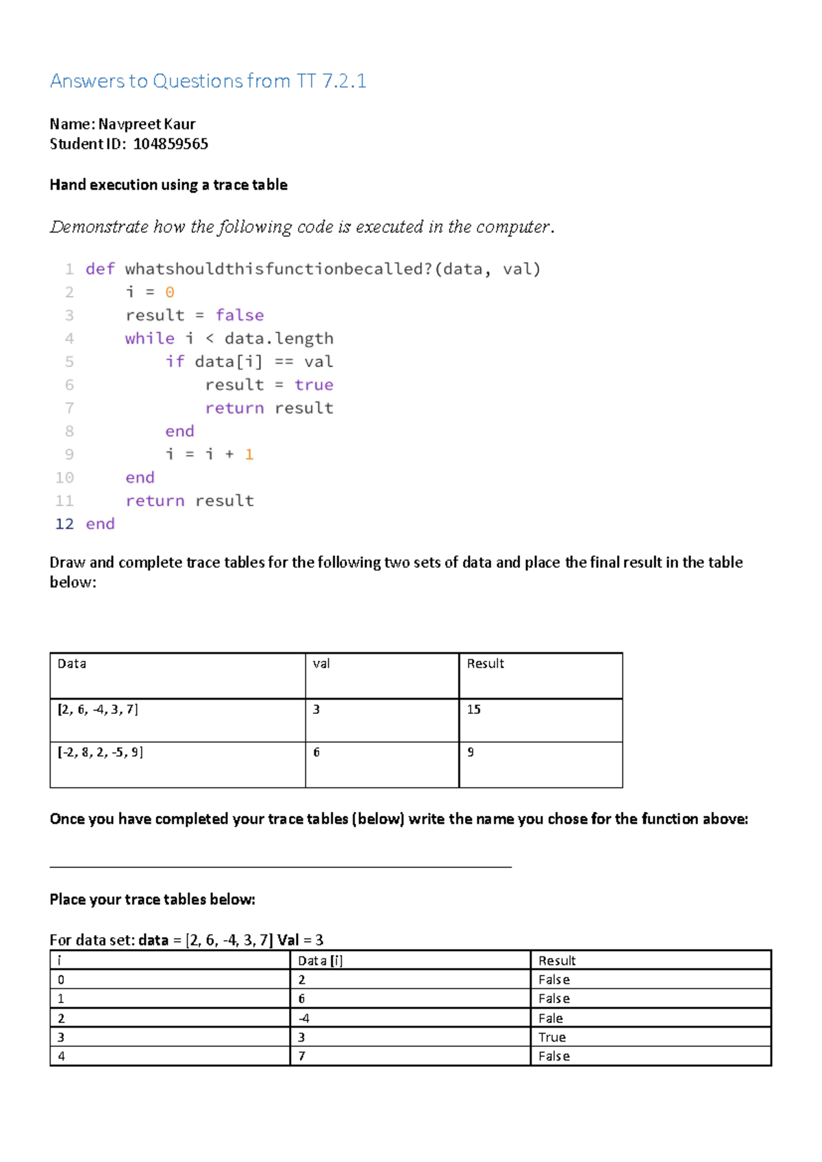 7 - this is my 7.2 task - Answers to Questions from TT 7. Name ...