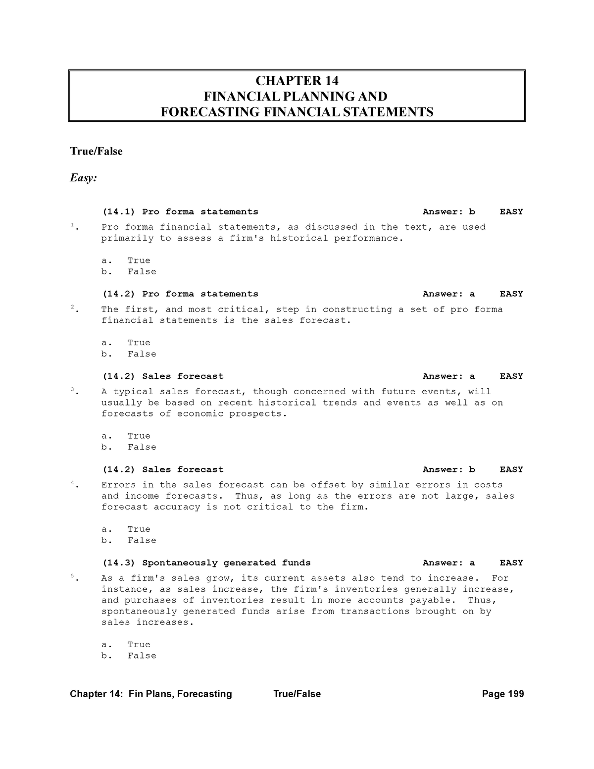 406682131 FM12 Ch 14 Test Bank Doc - CHAPTER 14 FINANCIAL PLANNING AND ...