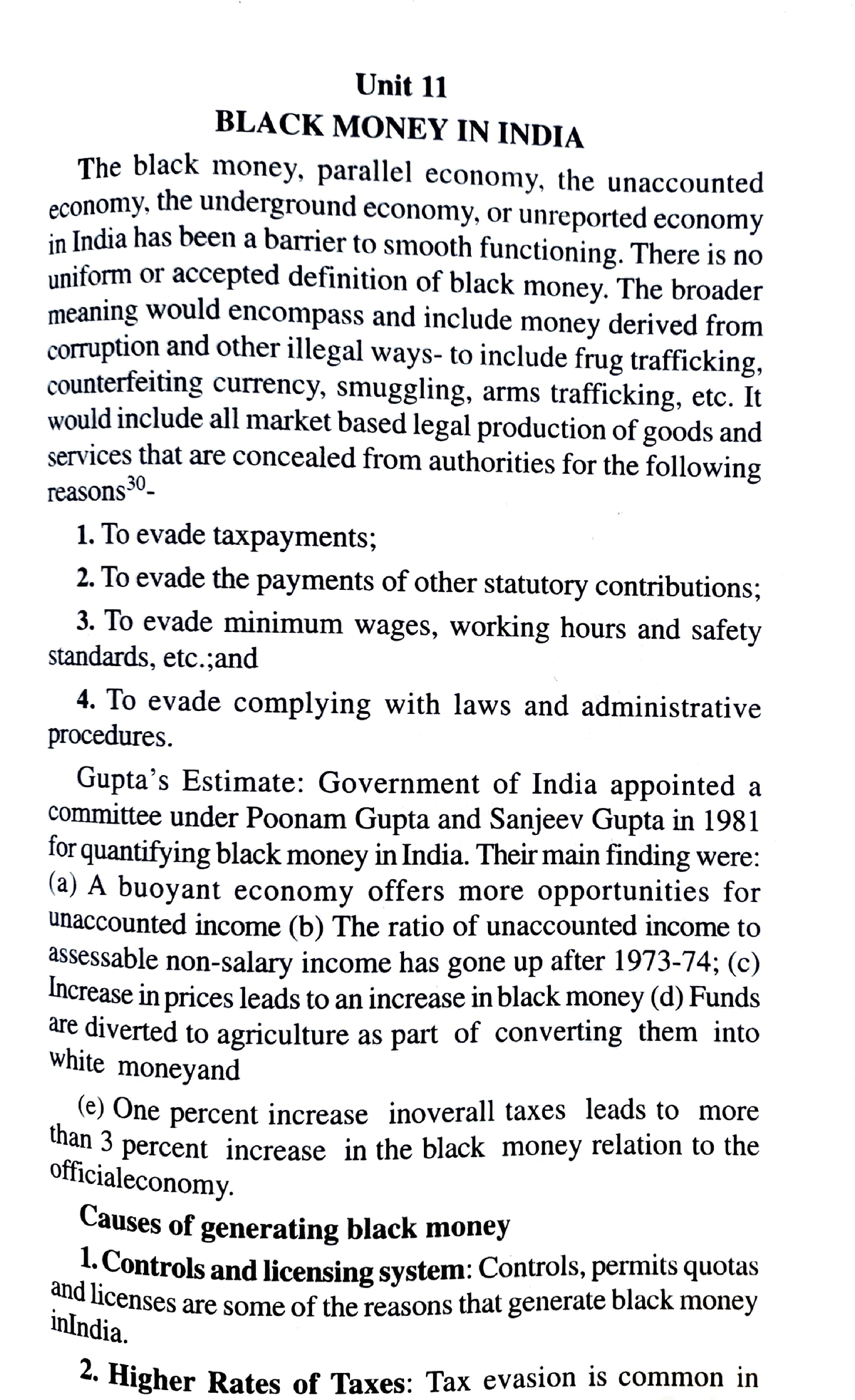 essay on black money and indian economy for mba students