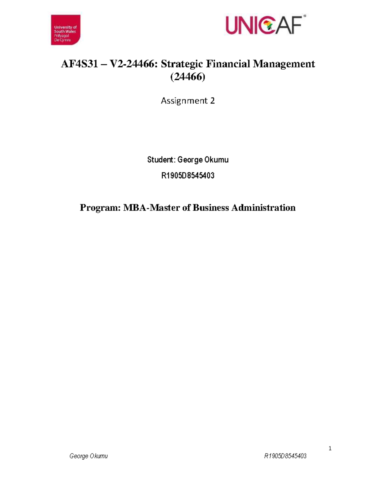 strategic financial management assignment 2