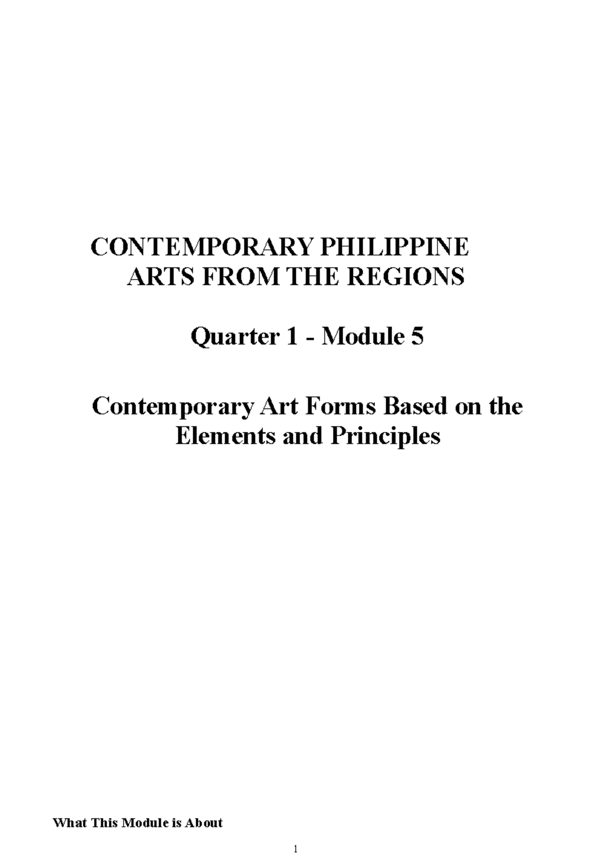 Contemp-Module-5 - asassaad - CONTEMPORARY PHILIPPINE ARTS FROM THE ...