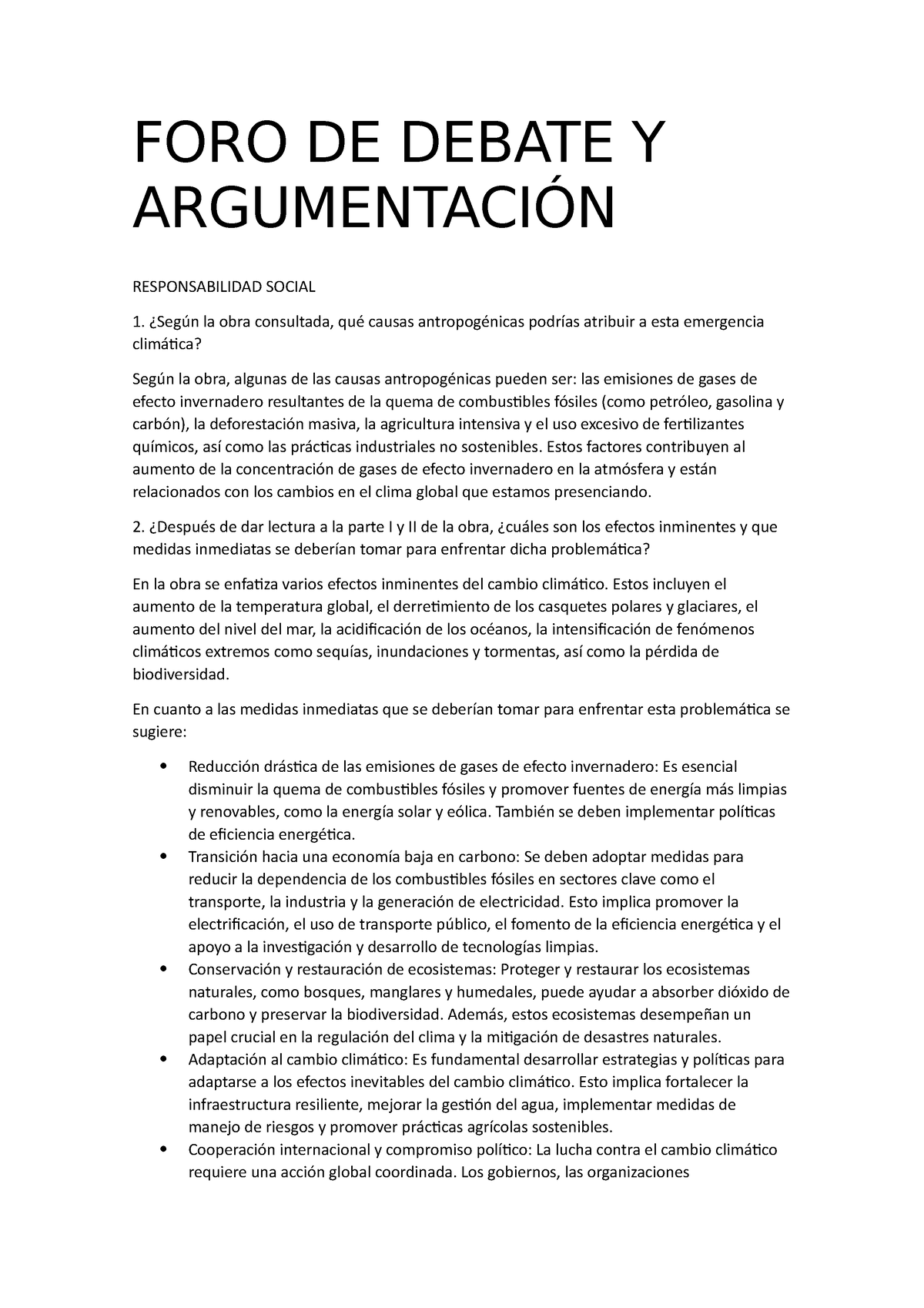 FORO DE Debate Y Argumentación 2023 1 - FORO DE DEBATE Y ARGUMENTACIÓN ...