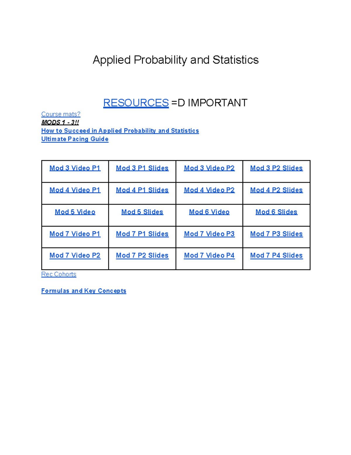 Applied Probability and Statistics C955 Applied Probability and