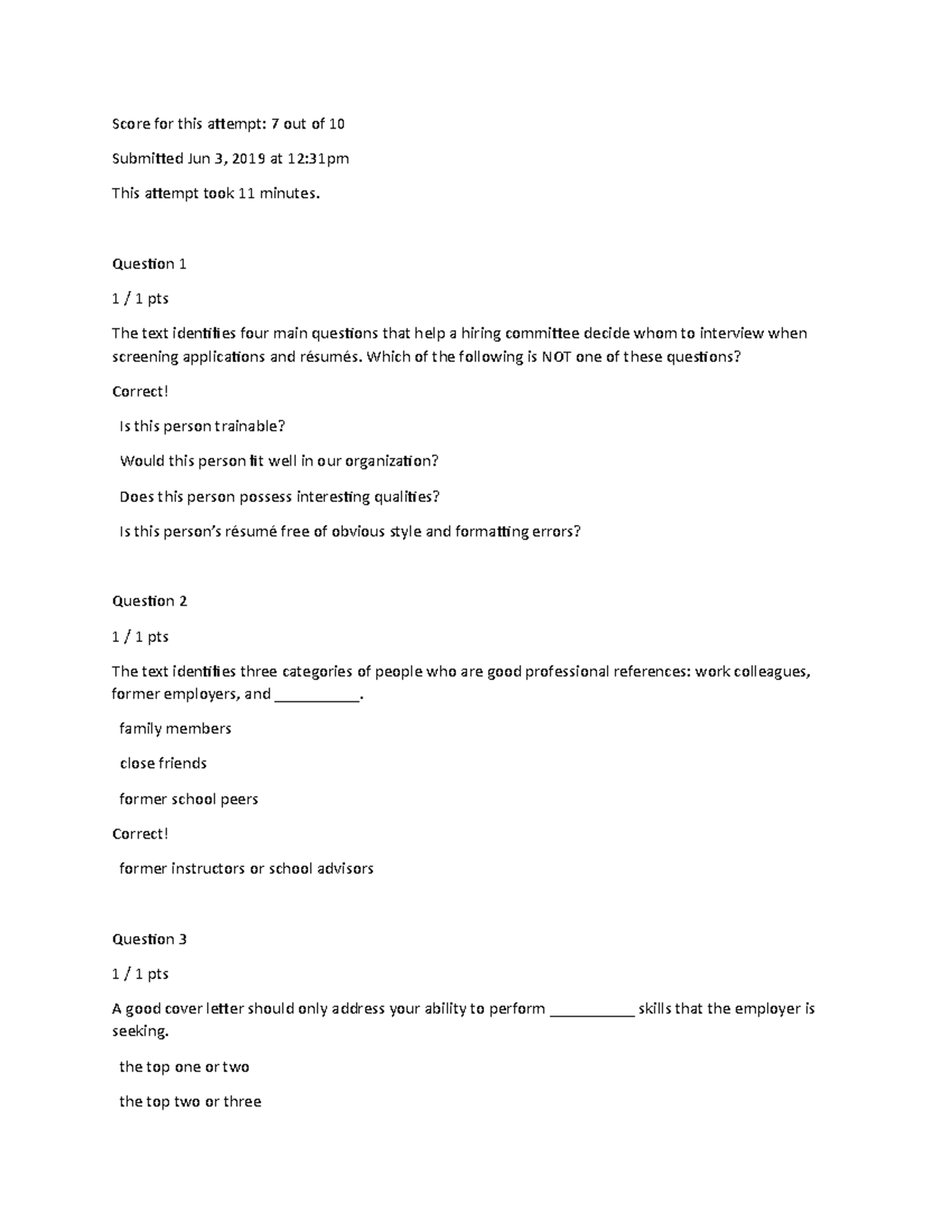 GEN102 WK 4 QUIZ - Score for this attempt: 7 out of 10 Submitted Jun 3 ...