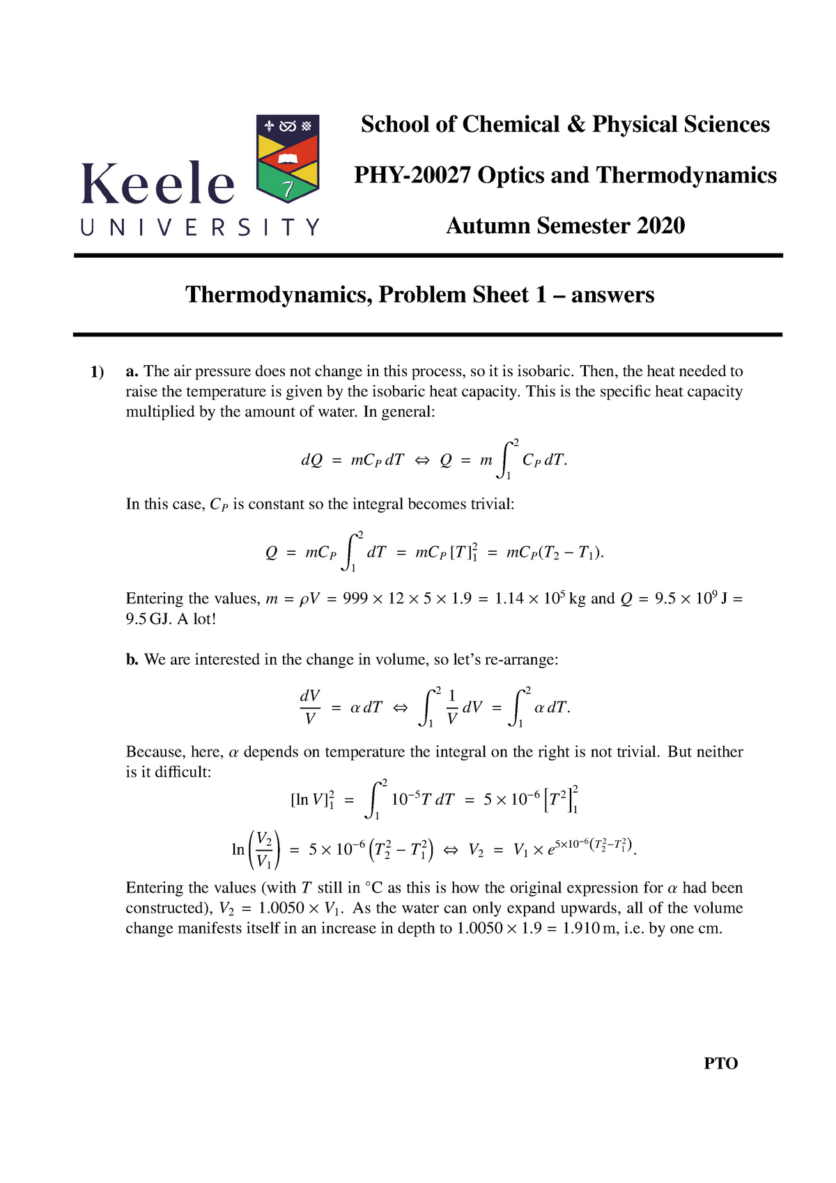 thermodynamics assessed homework