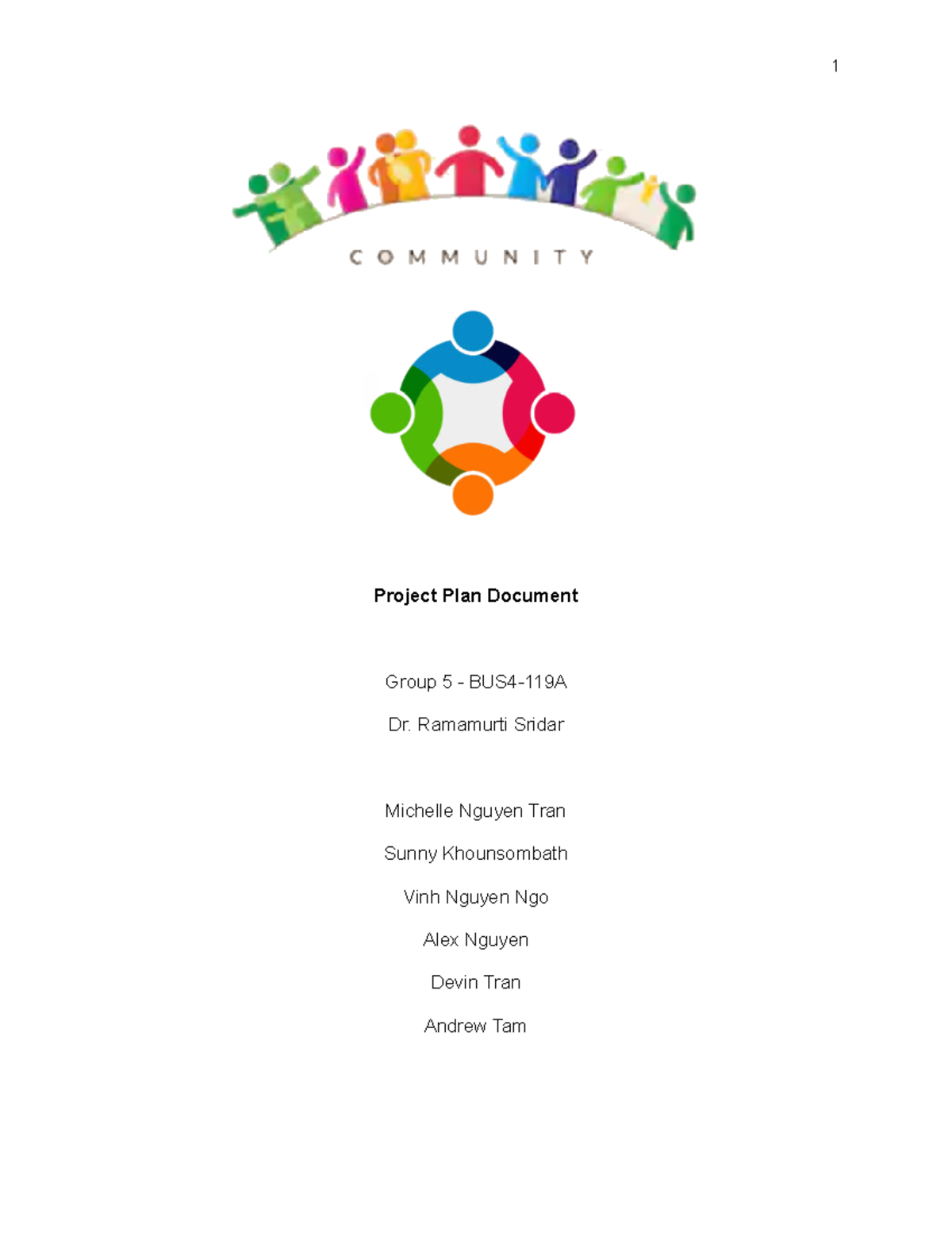 BUS4-119A Project Plan Document - Project Plan Document Group 5 - BUS4 ...