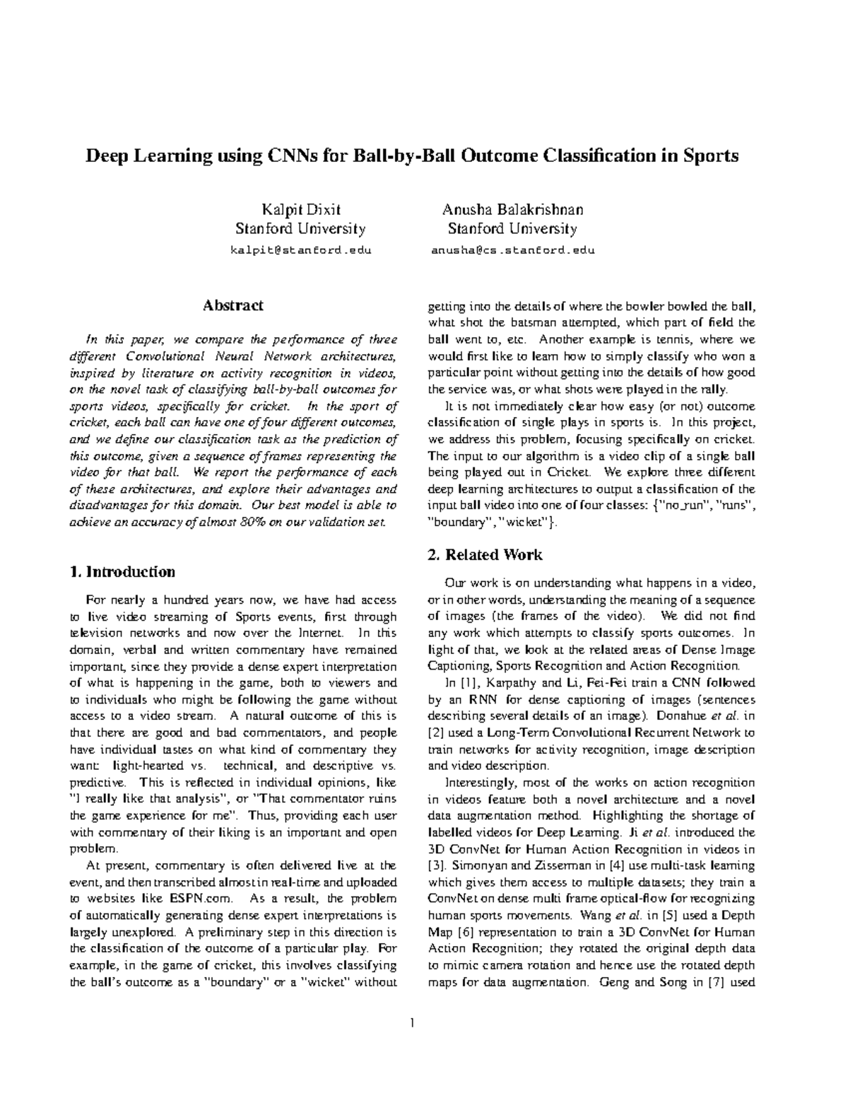 Deep learning using cnns for ball-by-ball outcome classification in ...
