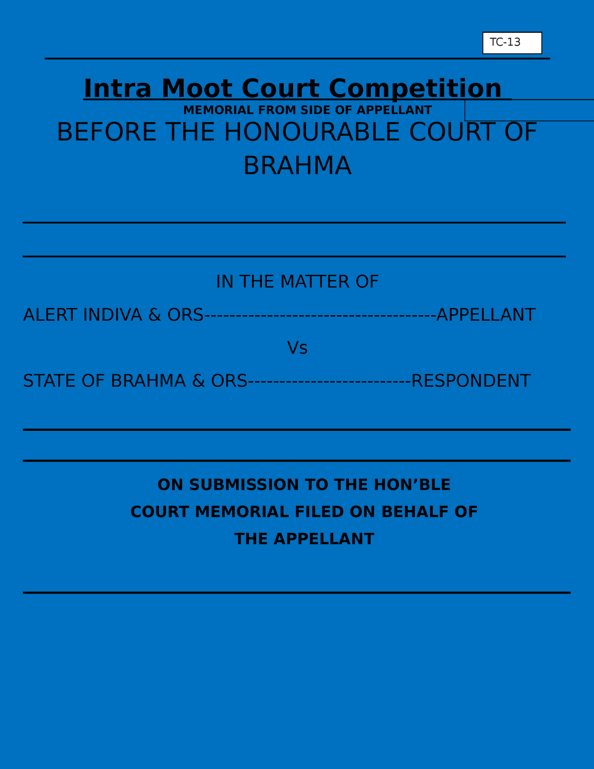 brahma-moot-problem-plaintiff-memorial-on-constitutional-law