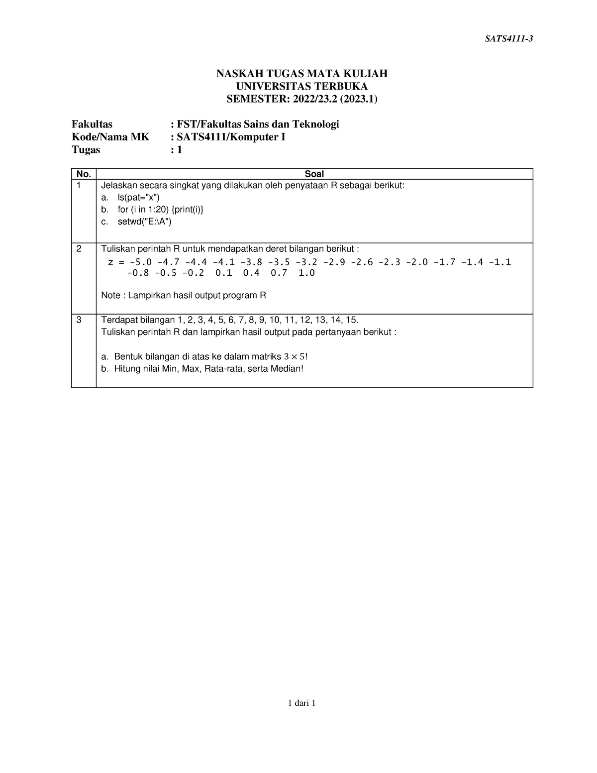 Soal Sats4111 Tmk1 3 - Ergergergfgerg - SATS4111- 1 Dari 1 NASKAH TUGAS ...