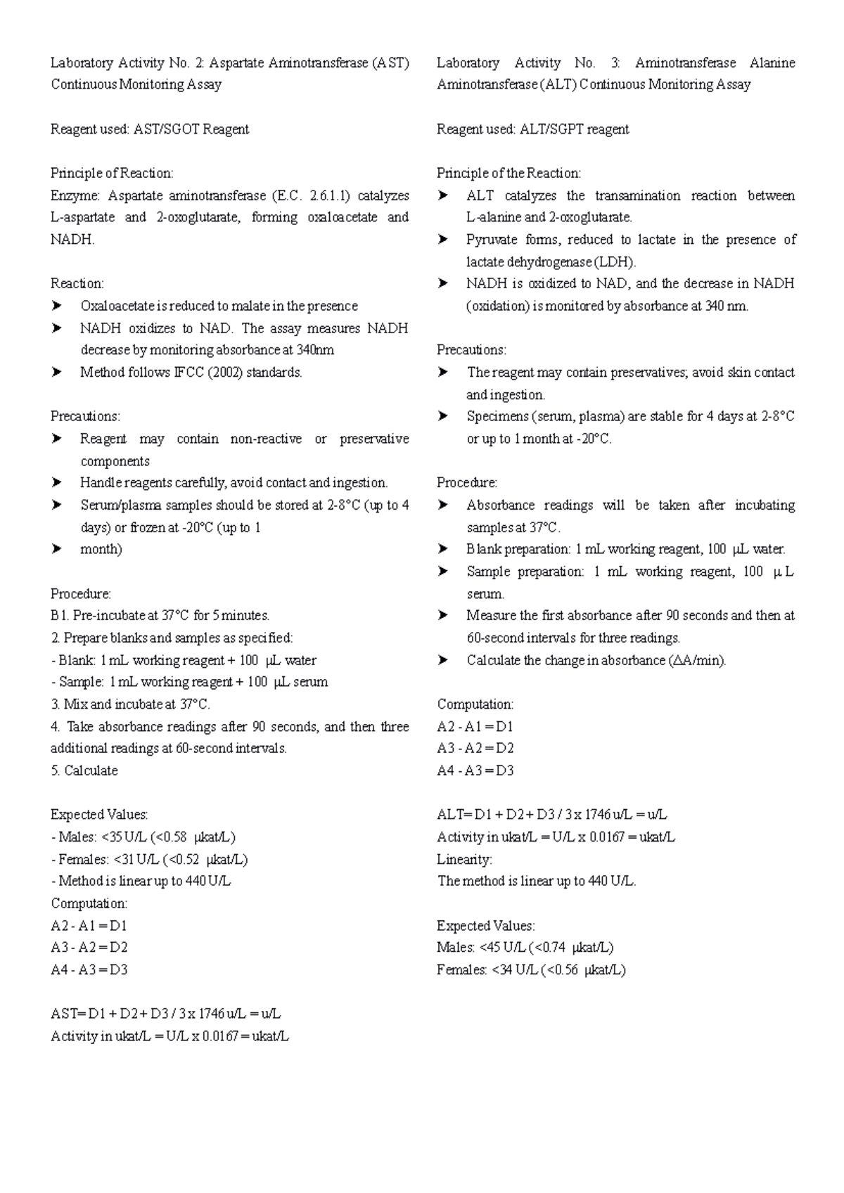 CC2 LAB 2 5 - Notes - Laboratory Activity No. 2 : Aspartate ...