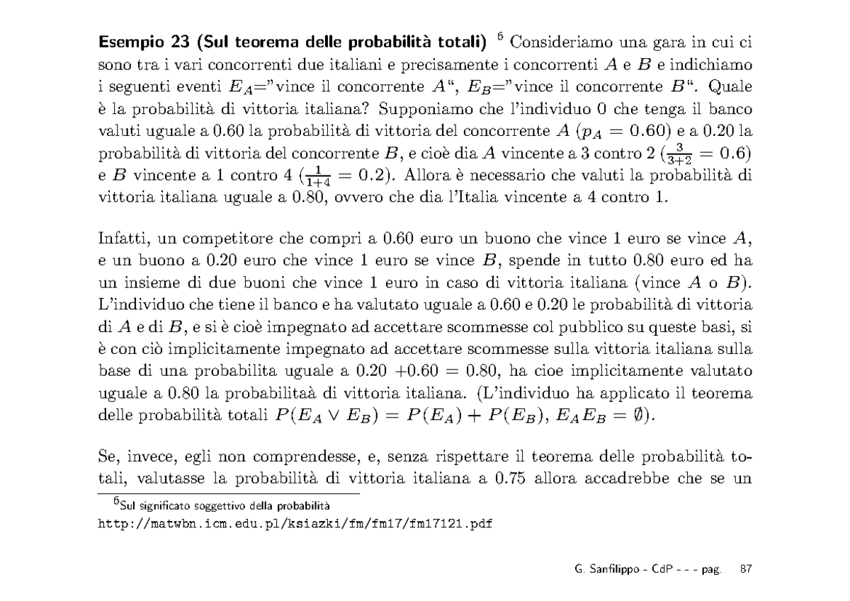 Slides - Calcolo Delle Probabilità - Esempio Sul Teorema Delle ...