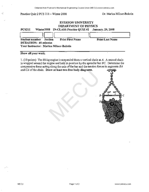 Exam 2011, Questions and answers - Department of Physics PCS 211 ...