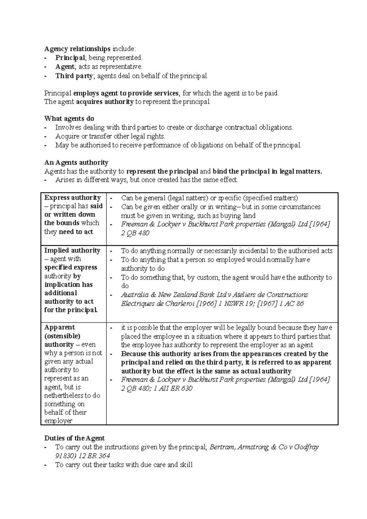 Week 11 - Week 11 Lecture Notes - Agency relationships include ...