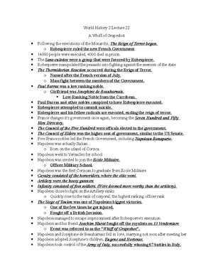 World History 2 Lecture 16 notes 1 - World History 2 Lecture 16 notes ...