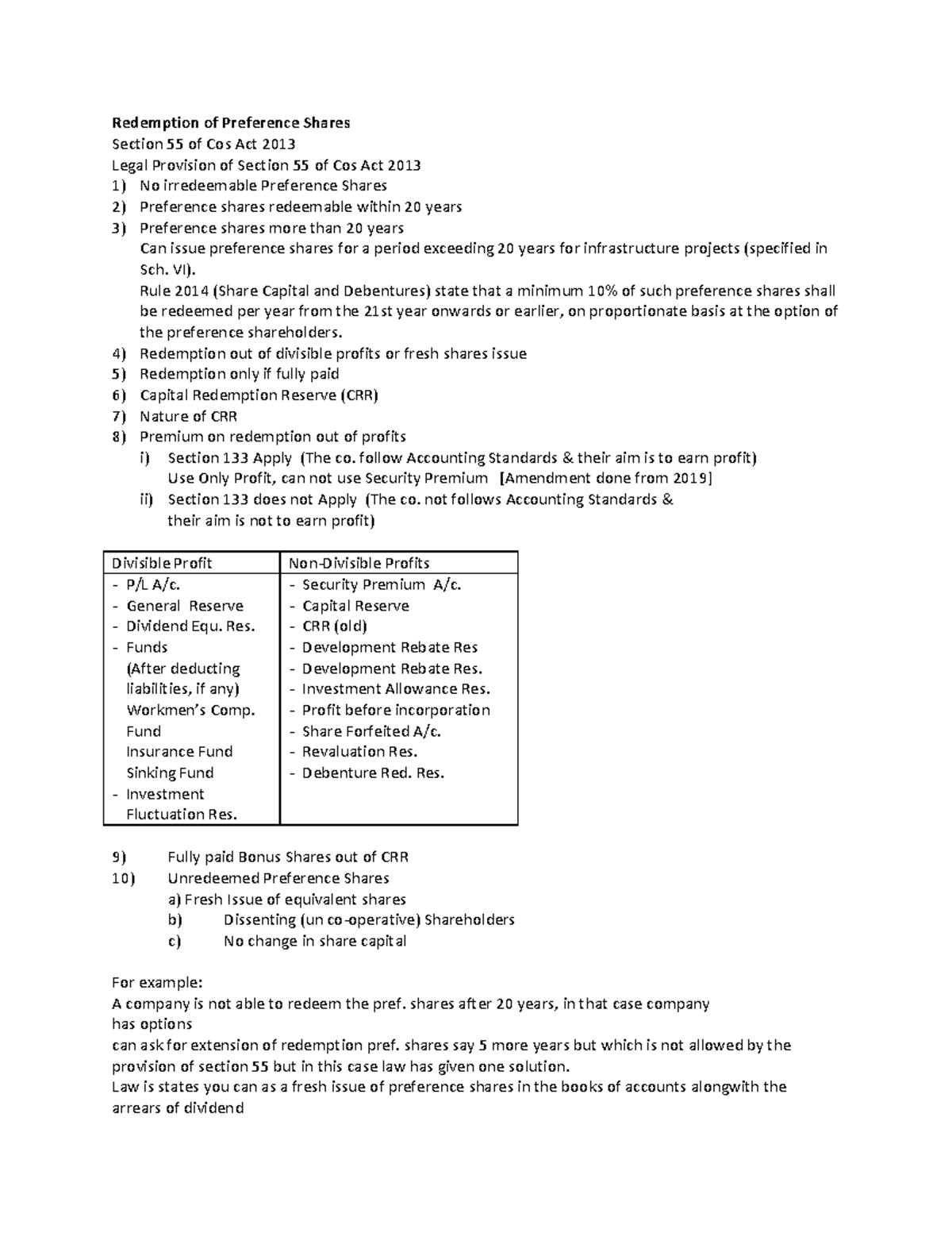 Lecture Notes-RED OF PRE Shares-1 - Redemption of Preference Shares ...
