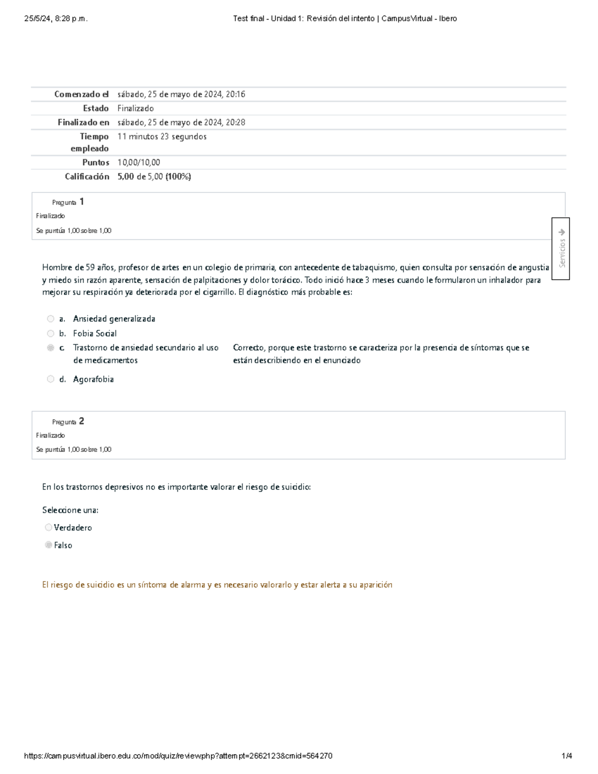 Test Final - Unidad 1 Revisión Del Intento Campus Virtual - Ibero ...