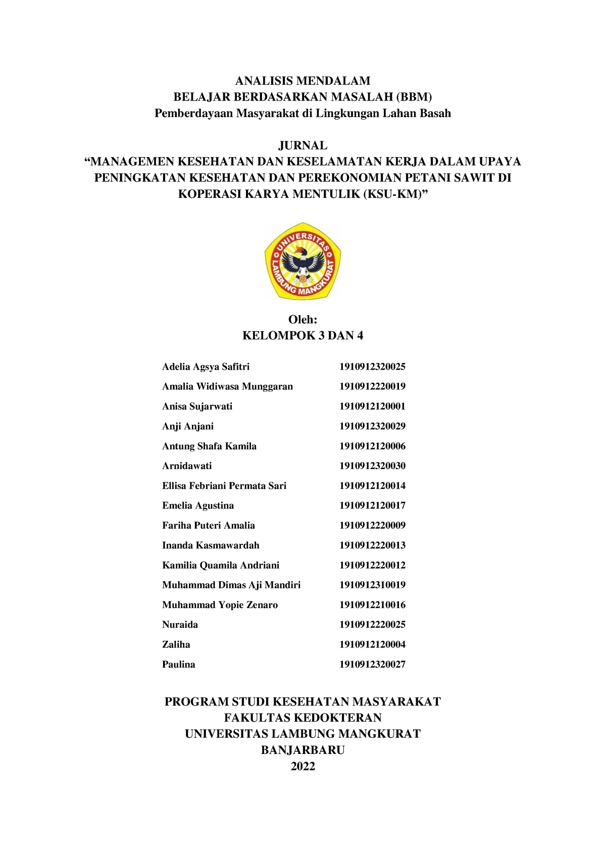 Managemen Kesehatan DAN Keselamatan Kerja - ANALISIS MENDALAM BELAJAR ...