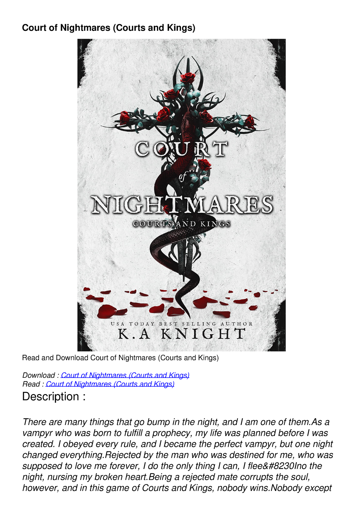 Court of Nightmares (Courts and Kings)