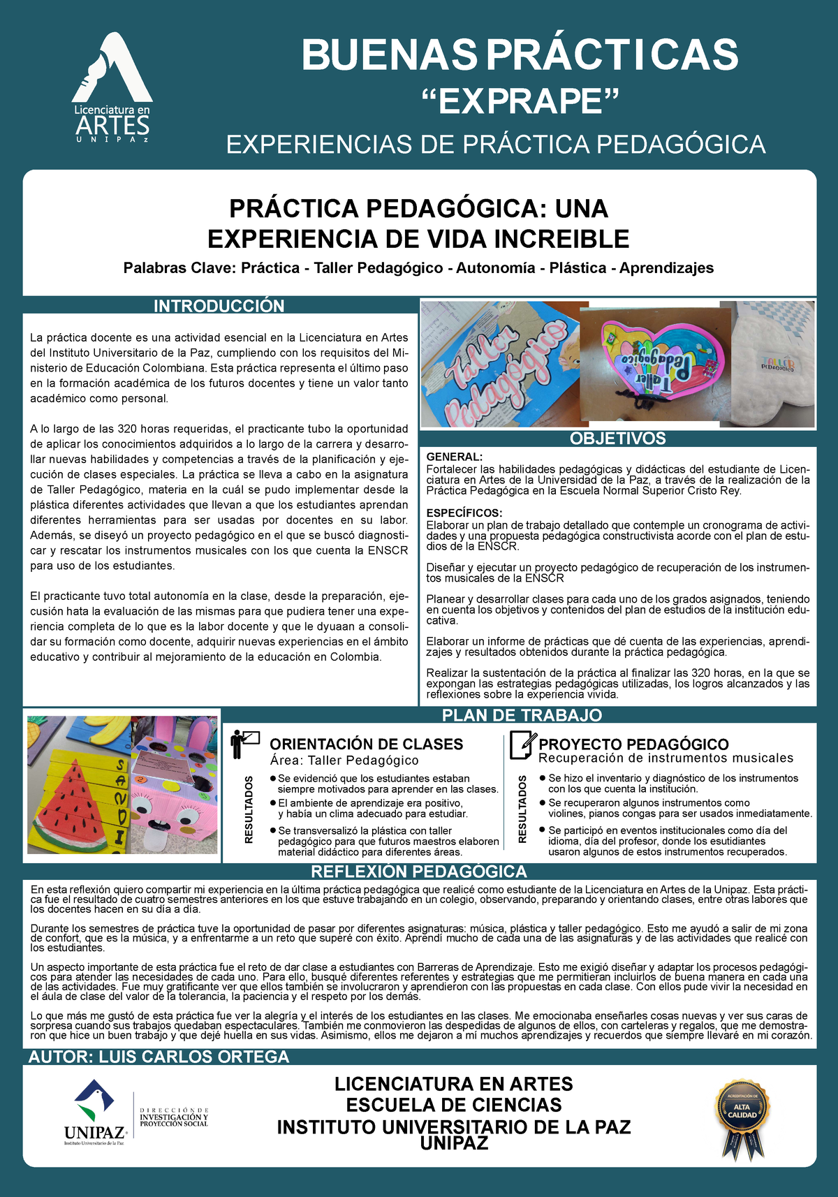 Poster Luis Carlos Ortega - INTRODUCCI”N OBJETIVOS PLAN DE TRABAJO ...