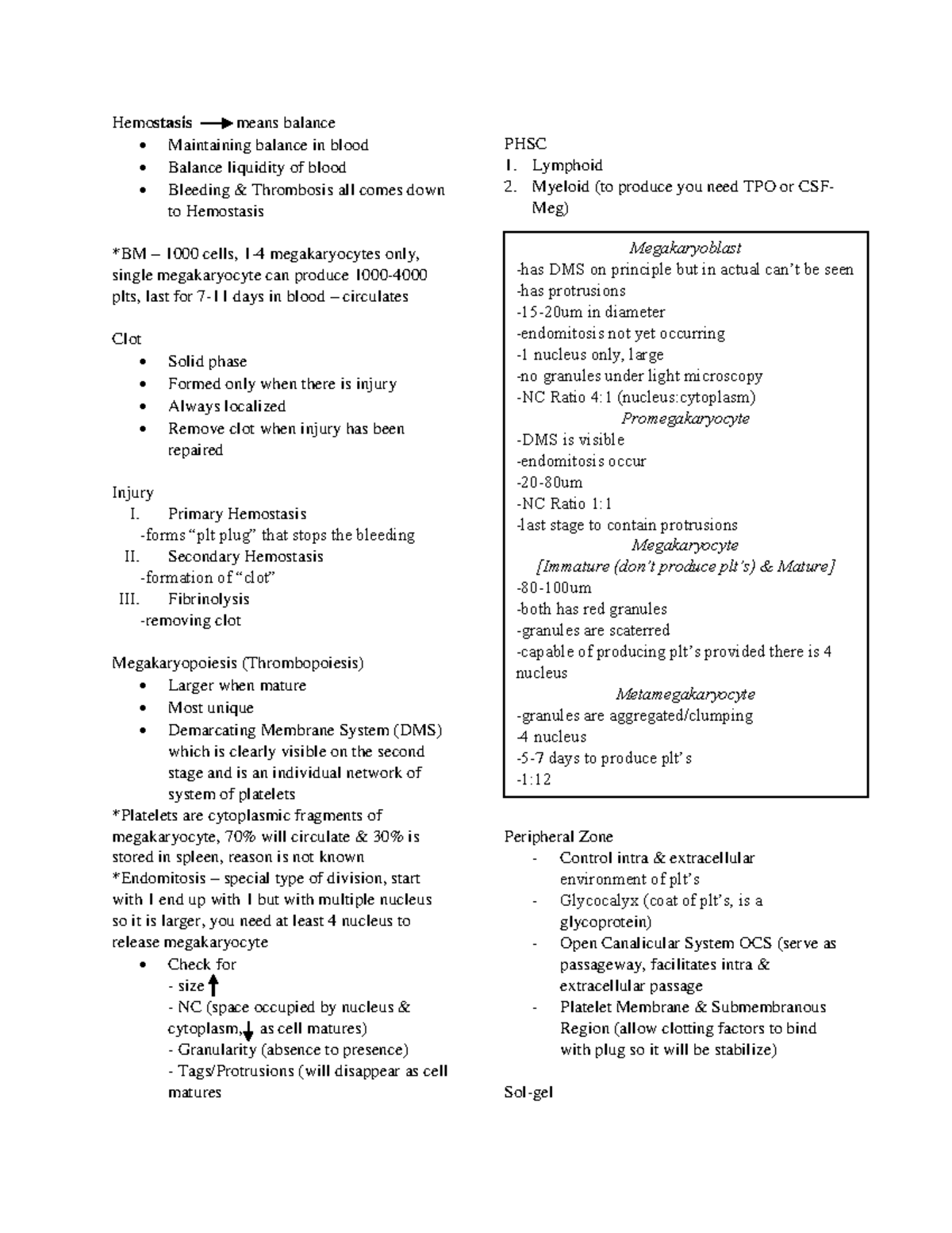 Hemostasis Hema 2 - Lecture notes 1 - Hemostasis means balance ...