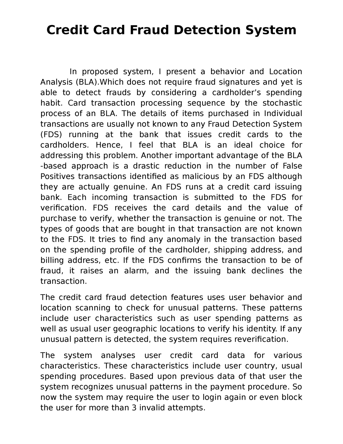 S2 - Jhbjhbjb - Credit Card Fraud Detection System In Proposed System ...