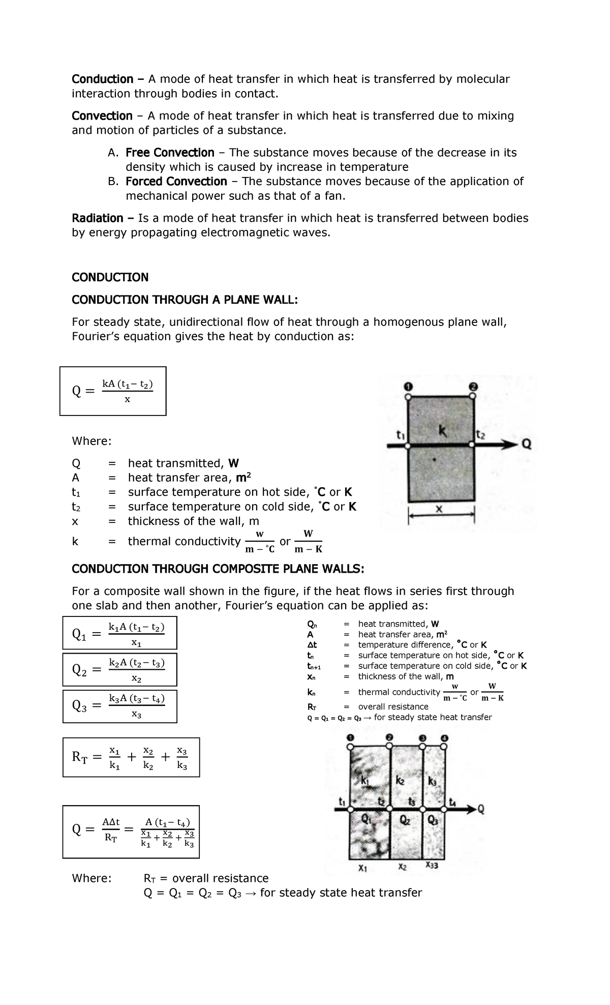 HeatTransferFormulas Conduction A mode of heat transfer in which heat is transferred by