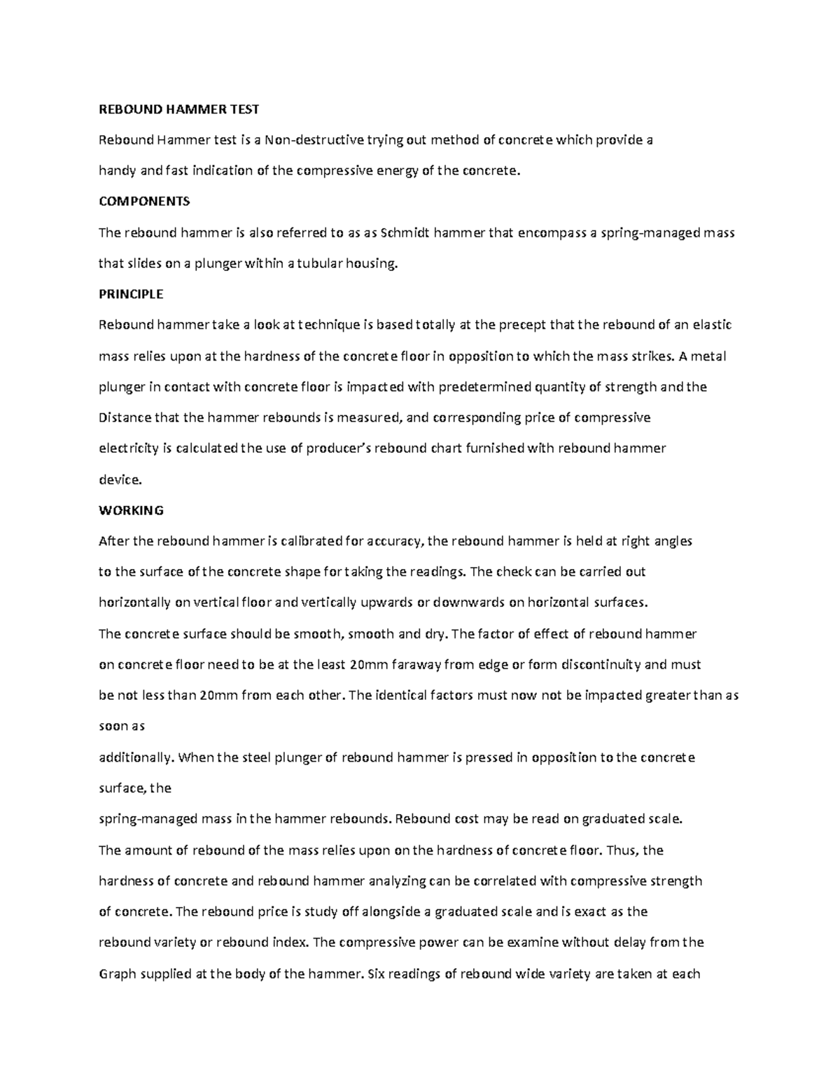 Forensic Engineering Module 3 PART 3 REBOUND HAMMER TEST Rebound