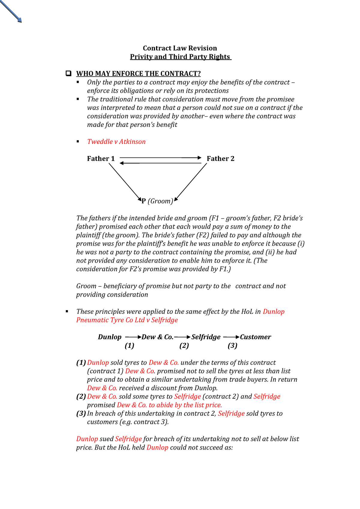 Privity And Third Party Rights Revision Notes Law Studocu - 