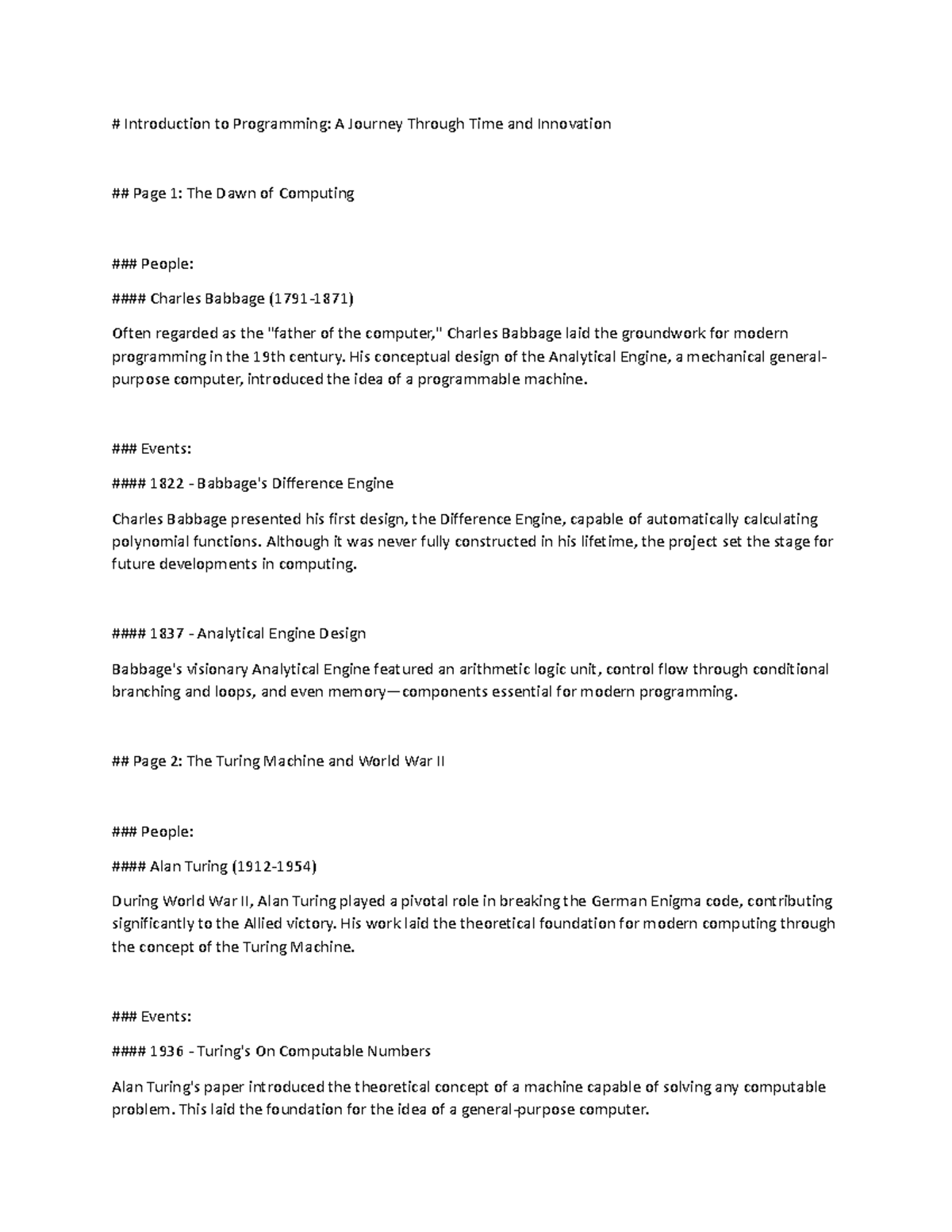 Introduction to Programming - His conceptual design of the Analytical ...