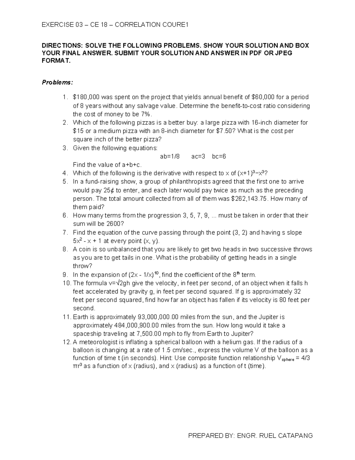 Exercise 03 CE18 Yes It Is A Document EXERCISE 03 CE 18